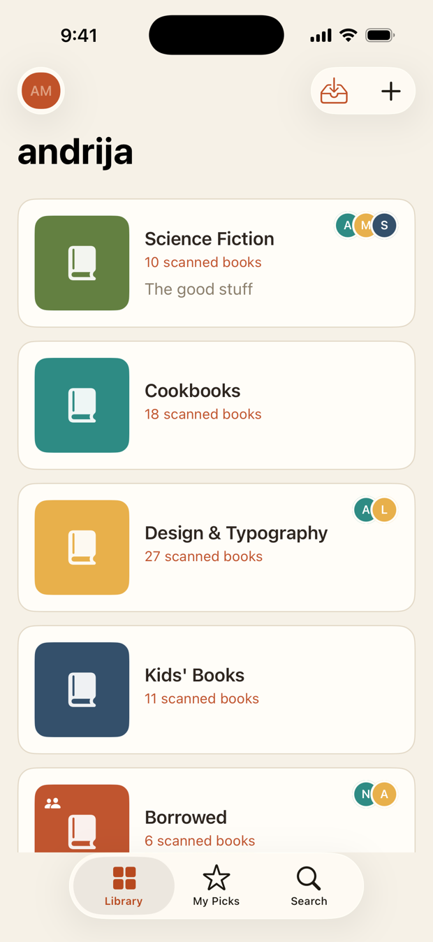 Library tab showing all your projects